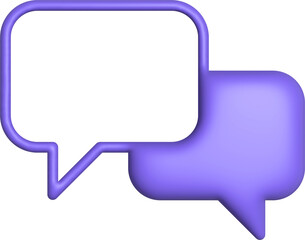 3d rendering chat bubble icon. Illustration with shadow isolated on white.