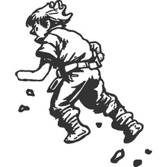 Unforeseen Stumble Vintage Illustration Vector