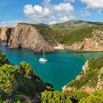 Cala Domestica, Buggerru, Costa Verde, Sulcis Iglesiente district, Sardinia, Italy, Mediterranean