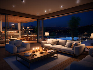 modern living room with sofa, house, sofa, Ai generated