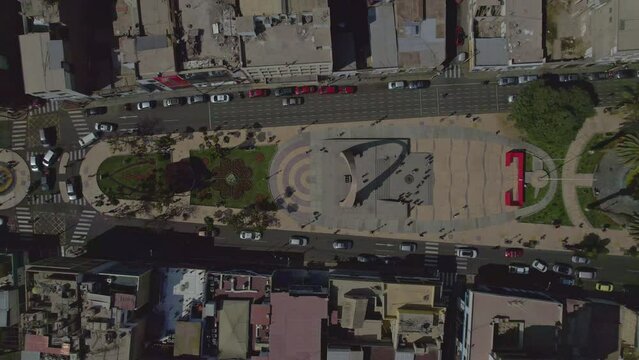 Aerial view of the Civic Walk of Tacna. Peru