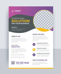 Attractive shapes & colors corporate brand business flyer design concept. best quality business leaflet, modern flier