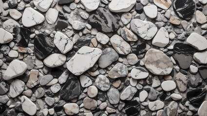 Grunge white, gray and black mixed color stone texture for background. Generative AI