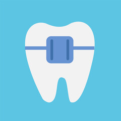 Tooth from berets on a bare background. Vector, flat style