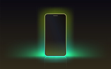 Smartphone mobile screen, technology mobile display light. Vector illustration