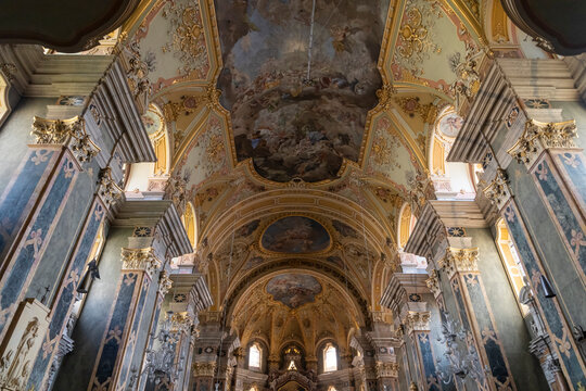 Baroque Cathedral, interior, Brixen, Sudtirol (South Tyrol) (Province of Bolzano), Italy