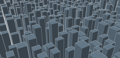 Obraz premium View of a city. Vector illustration