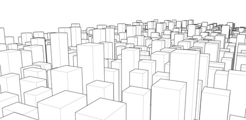 View of a city. Vector illustration