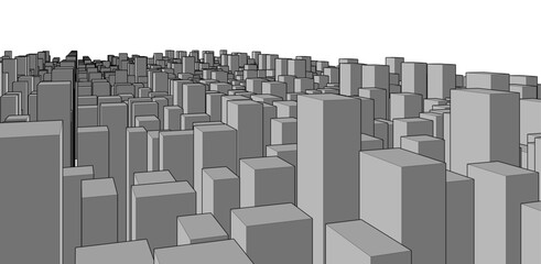 View of a city. Vector illustration