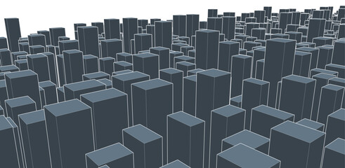 View of a city. Vector illustration