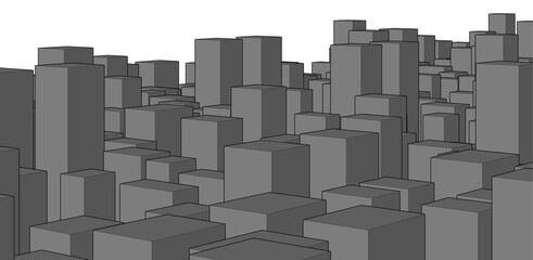 View of a city. Vector illustration