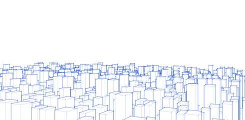 View of a city. Vector illustration