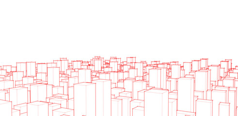 View of a city. Vector illustration
