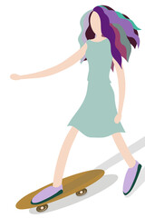 Girl skateboarding 