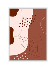 Vector autumn backgrounds. Abstract posters with brown autumn colors. Boho style posters.