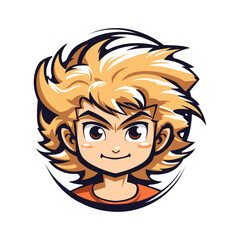 Cute Character Boy with Yellow Hair