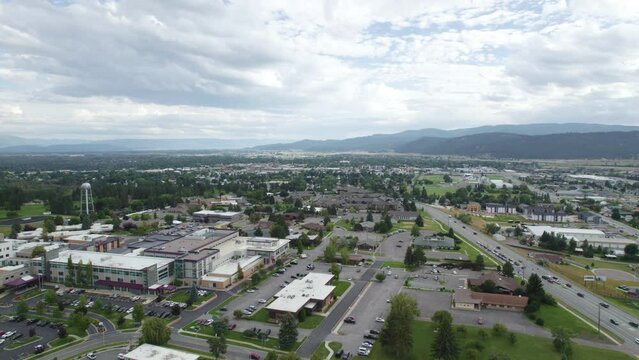 Summertime in Kalispell City, Montana - Aerial Drone Flight