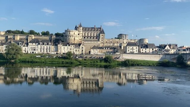 A panoramic video of Amboise Castle by the Loire River in France