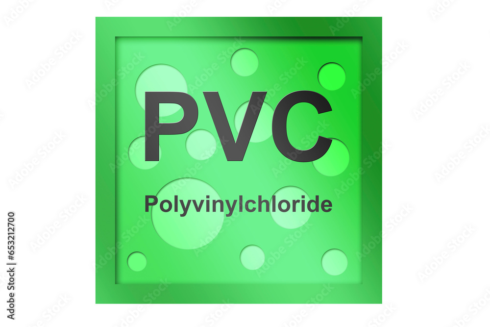 Wall mural Polyvinylchloride (PVC) polymer on green background