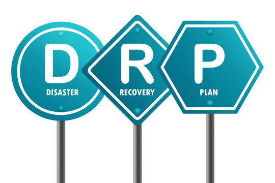 Road sign with DRP - Disaster Recovery Plan word