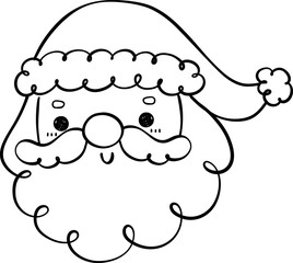 Cute Santa Claus outline, smile face