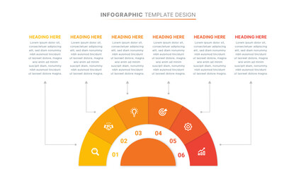 Circle Round Infographic Design Template with Six Options