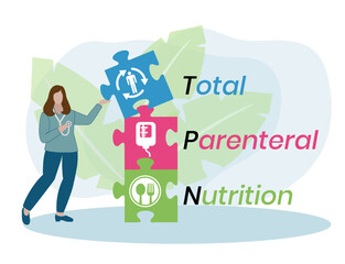 TPN - Total Parenteral Nutrition acronym. medical concept background. vector illustration concept with keywords. lettering illustration with icons for web banner, flyer, landing page