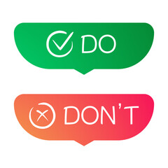 Do and dont sticker vector isolated on white background 10 eps