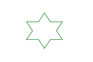 Obraz premium six sides green star png