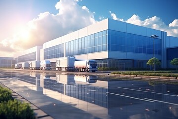 modern building on the edge of town generative ai