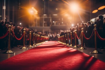 red carpet welcoming guests generative ai - obrazy, fototapety, plakaty