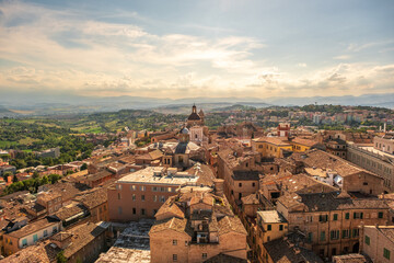 Macerata old town, city centre, Marche region, Italy