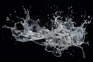 Splashing of water on black background