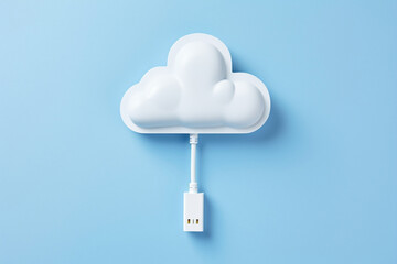 Connect technology computing networking blue server digital internet data icon cloud communication concept