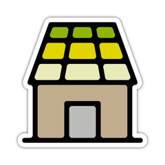 picto logo icones et symbole ecologie recyclage energie verte panneau solaire maison couleur gris epais relief