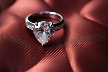 engagement ring against a plain white mouse pad for contrast