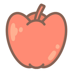 シンプルな赤いパプリカ⭐︎PNG