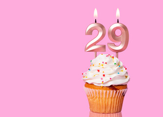 Birthday Cake With Candle Number 29