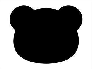 Teddy bear head silhouette vector art