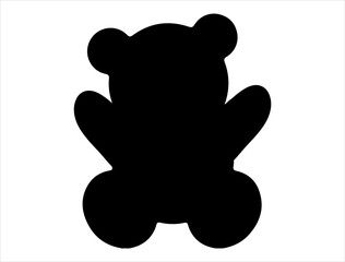 Obraz premium Teddy bear silhouette vector art