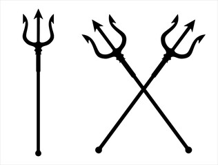 Trident silhouette vector art white background © Rabia