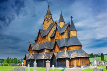 Fototapeta na wymiar Heddal stave church, Norway