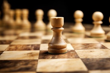 a close-up shot of a seasoned chessboard