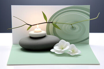 Zen 3D mock up, modern harmony, contemporary colors, attractive and elegant composition