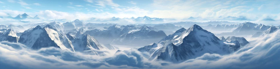 Zelfklevend Fotobehang Water snow landscape mountain north travel winter blue arctic nature © VICHIZH