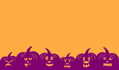 Decoration bar on solid background with smiling Halloween jack o lantern vector