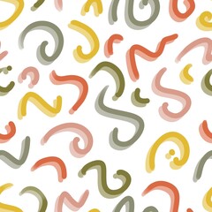 Boho Abstract Organic Doodles Seamless Pattern
