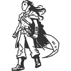 Unyielding Gaze Vintage Illustration Vector