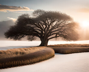 tree in the snow, png