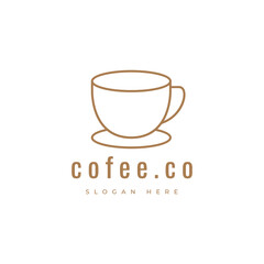 coffee mug minimal ceramic concept coffee shop logo design vector graphic illustration